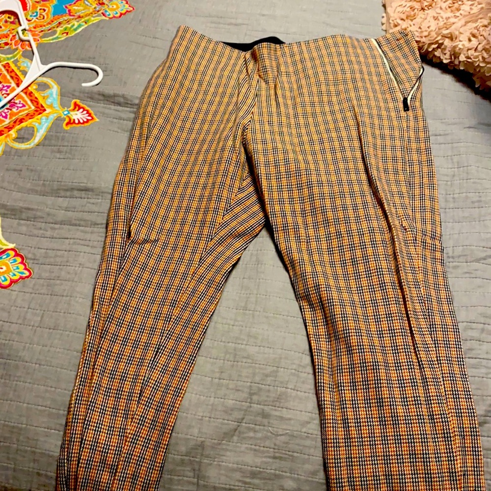A New Day orange houndstooth pants